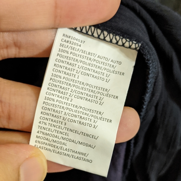 Anthropologie Tiny Navy Mixed Media Tie Blouse L - Picture 5 of 8